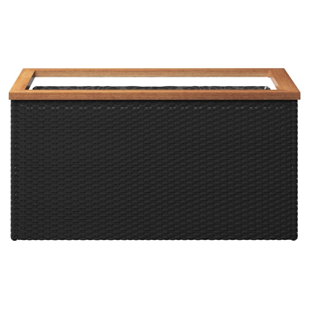 Planter Black 80x40x40 cm Poly Rattan