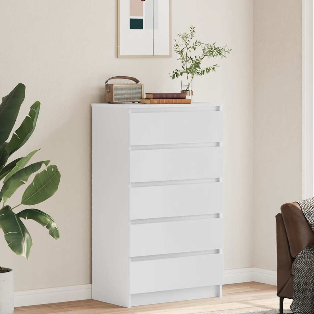 Drawer Cabinet White 60x36x103 cm Engineered Wood