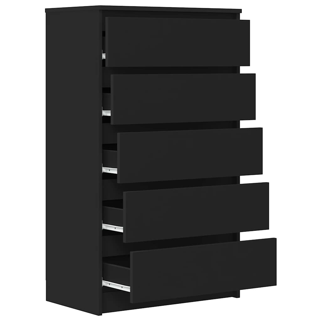 Drawer Cabinet Black 60x36x103 cm Engineered Wood