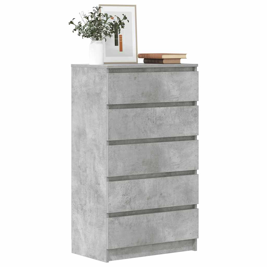 Drawer Cabinet Concrete Grey 60x36x103 cm Engineered Wood