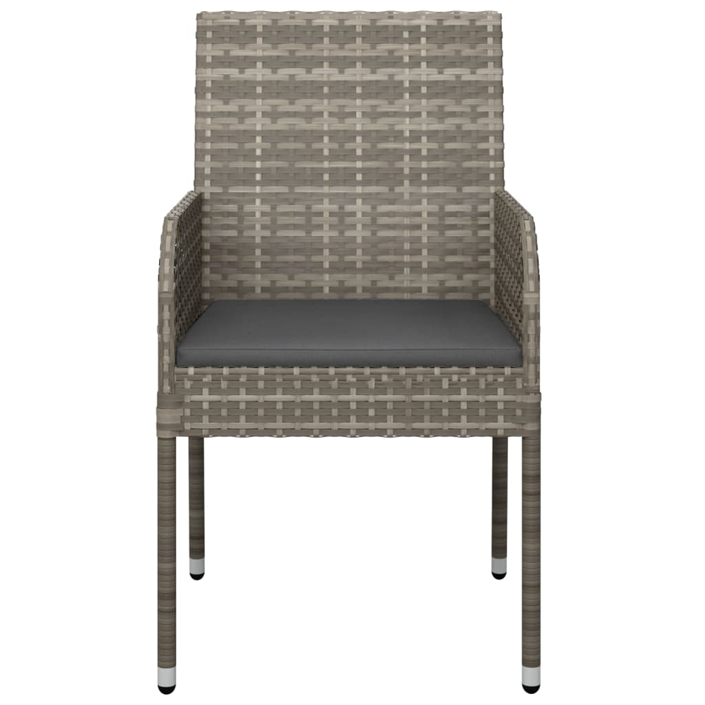 Garden Chairs with Cushions 4 pcs Poly Rattan Grey