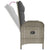 Reclining Garden Bench with Cushions 107 cm Poly Rattan Grey