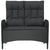 Reclining Garden Bench with Cushions 107 cm Poly Rattan Black