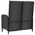 Reclining Garden Bench with Cushions 107 cm Poly Rattan Black