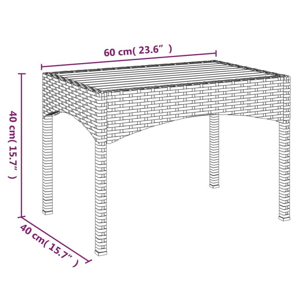 Garden Reclining Chairs 2 pcs with Table Grey Poly Rattan