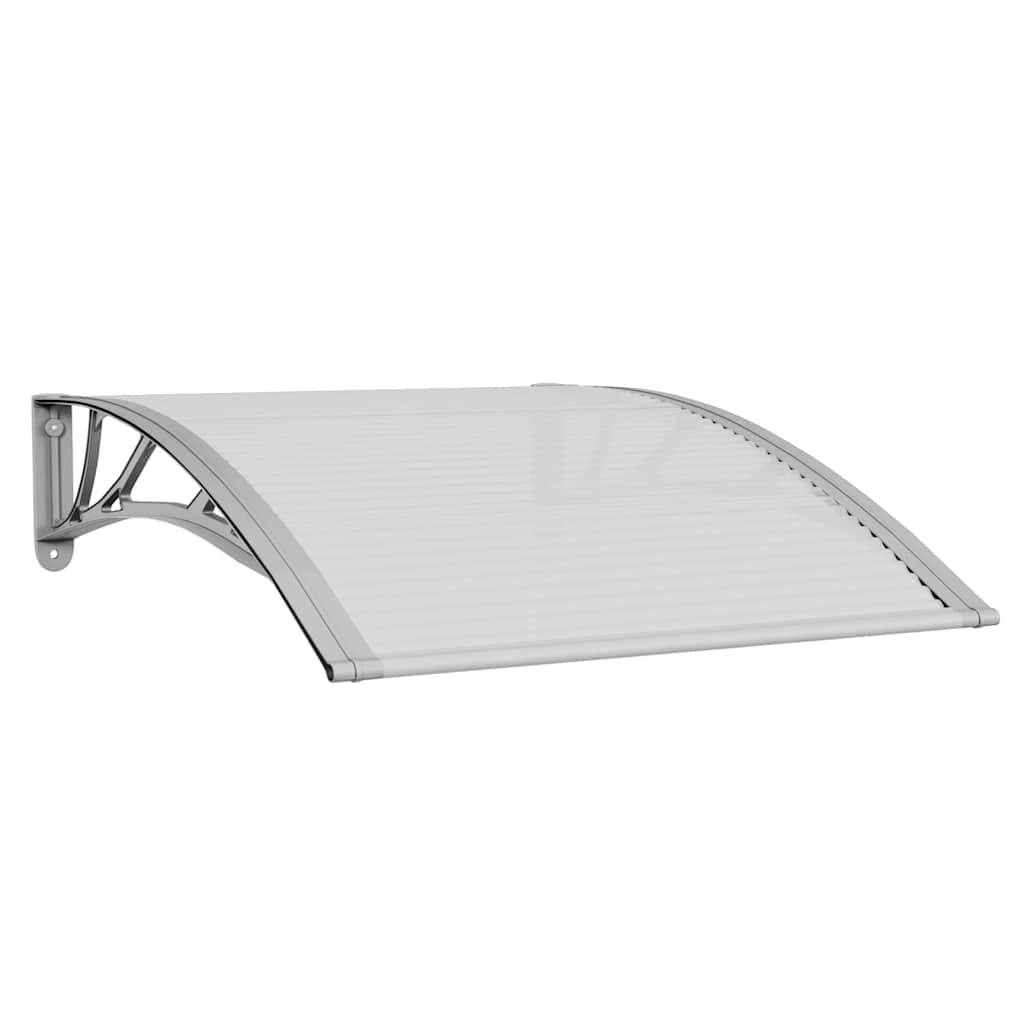 Door Canopy Grey and Transparent 100x75 cm Polycarbonate