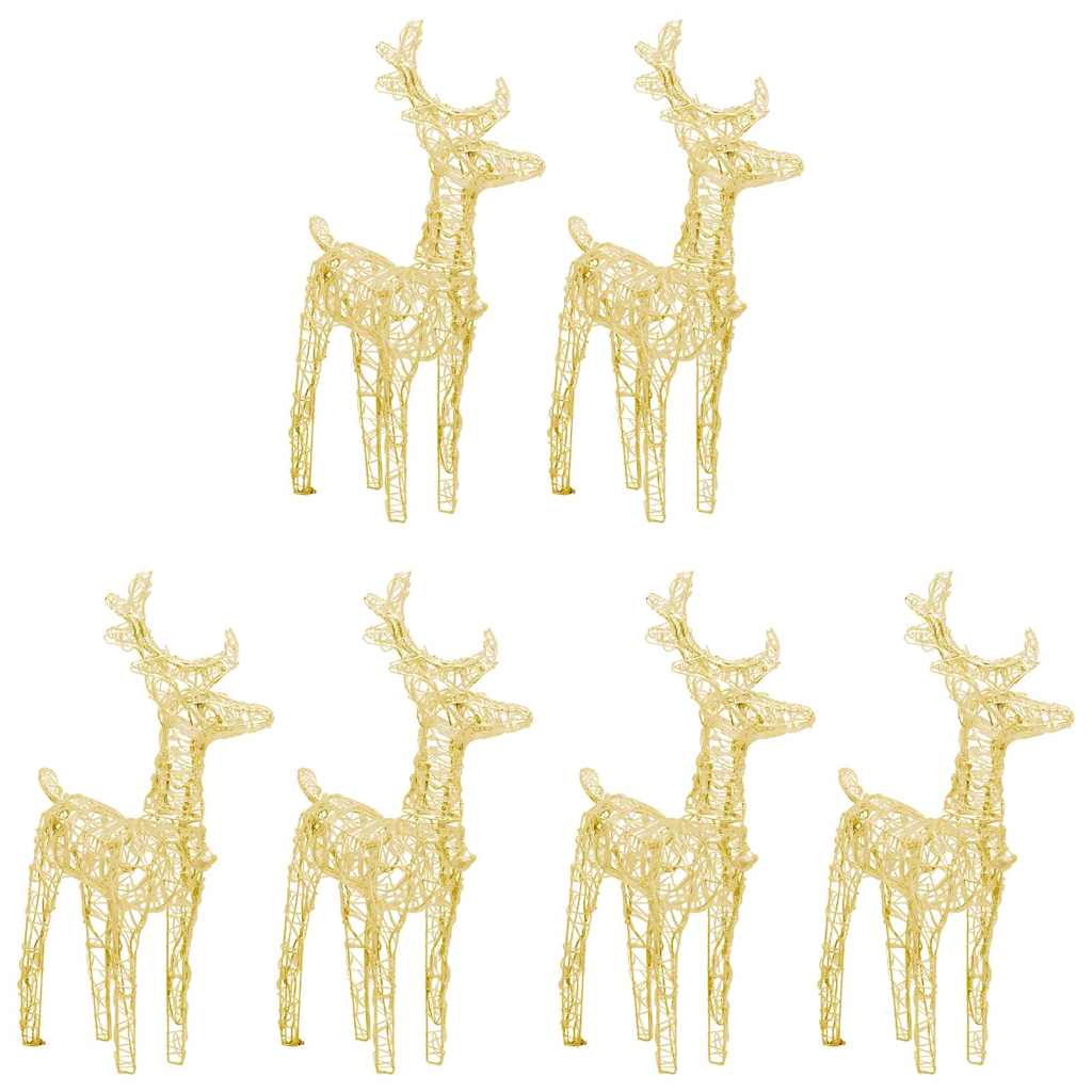 Christmas Reindeers 6 pcs Warm White 240 LEDs Acrylic