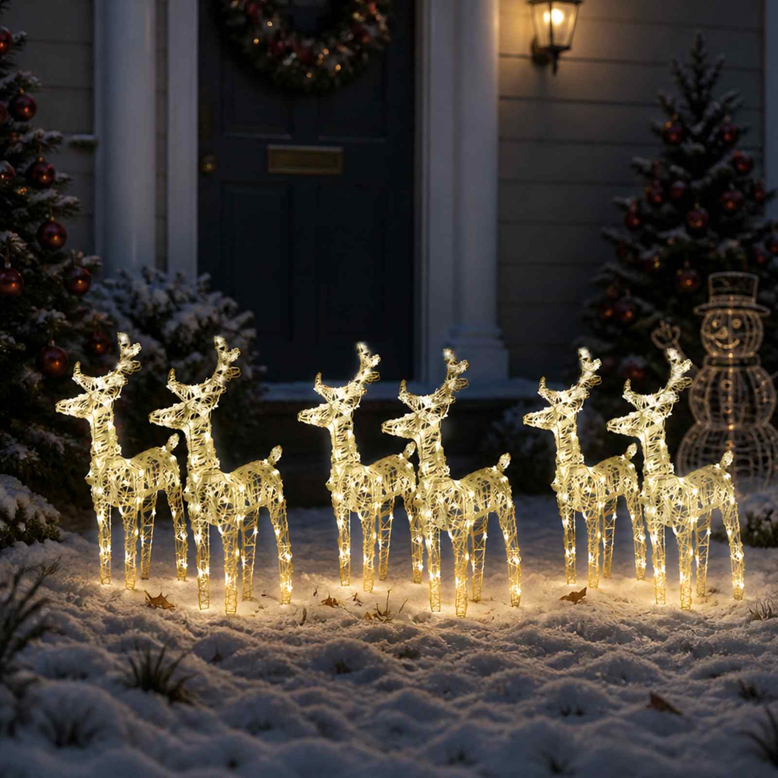 Christmas Reindeers 6 pcs Warm White 240 LEDs Acrylic
