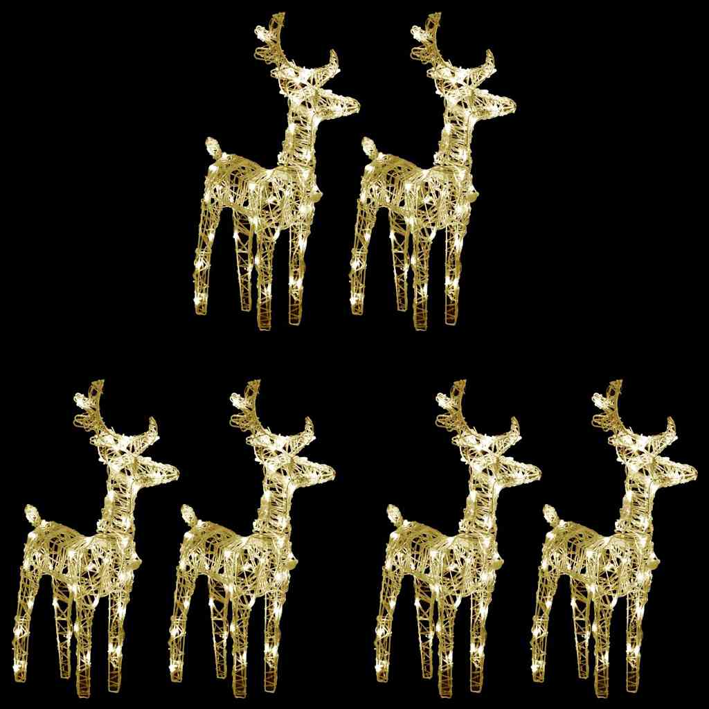 Christmas Reindeers 6 pcs Warm White 240 LEDs Acrylic