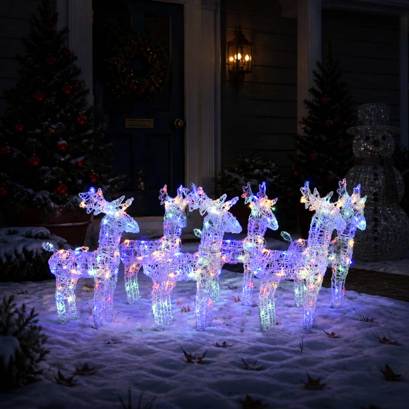 Christmas Reindeers 6 pcs Multicolour 240 LEDs Acrylic