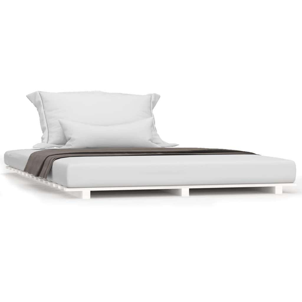 Bed Frame without Mattress White 150x200 cm Solid Wood Pine