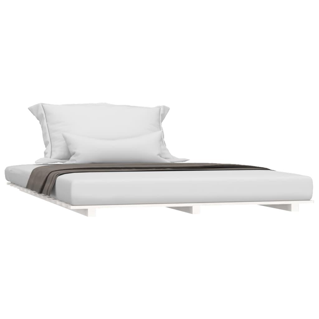 Bed Frame without Mattress White 150x200 cm Solid Wood Pine
