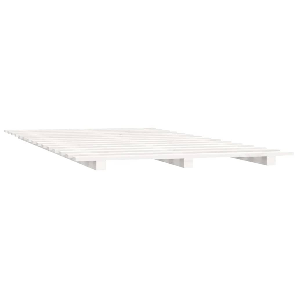 Bed Frame without Mattress White 150x200 cm Solid Wood Pine