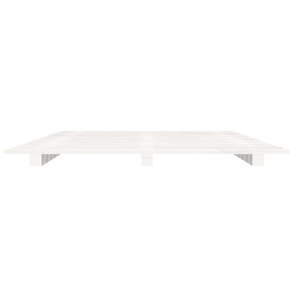 Bed Frame without Mattress White 150x200 cm Solid Wood Pine
