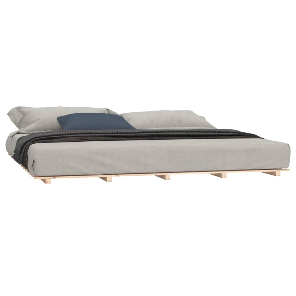 Bed Frame without Mattress 183x203 cm King Solid Wood Pine