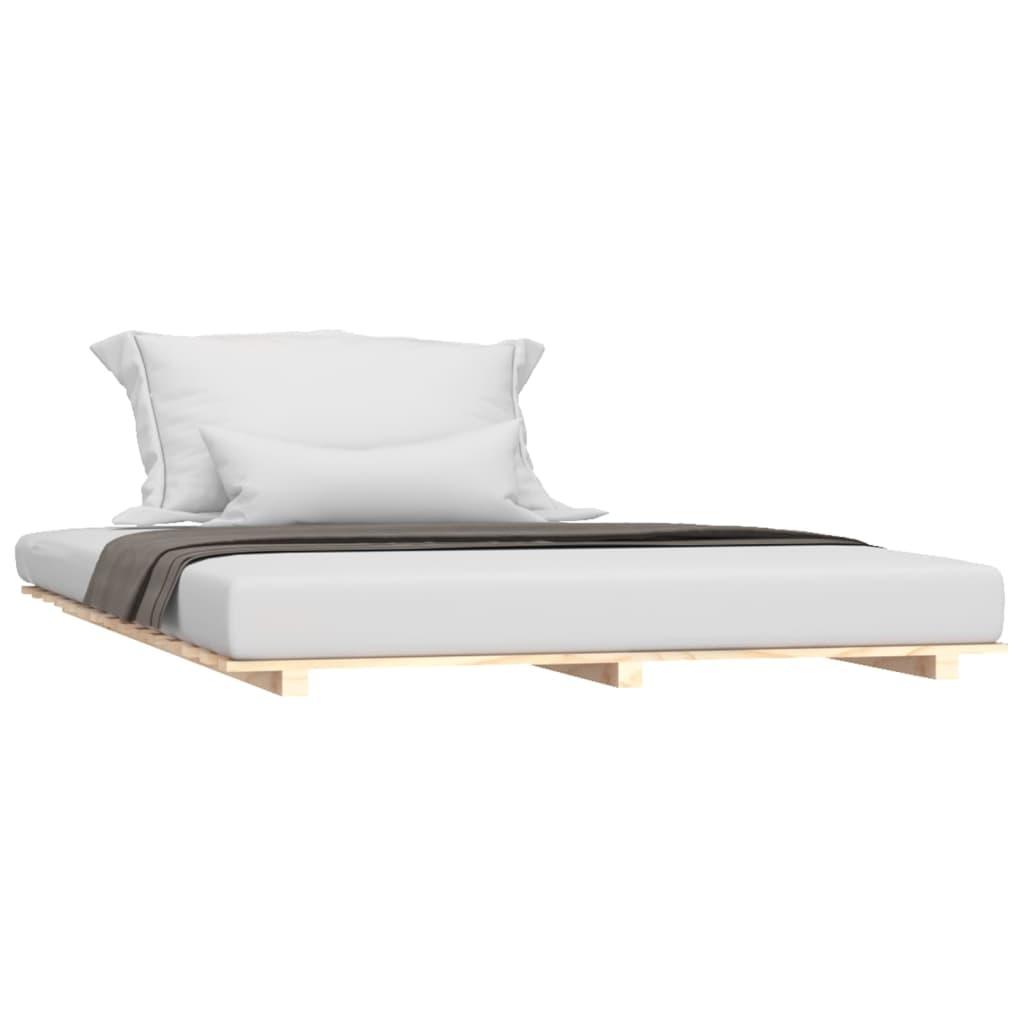Bed Frame without Mattress 135x190 cm Solid Wood Pine