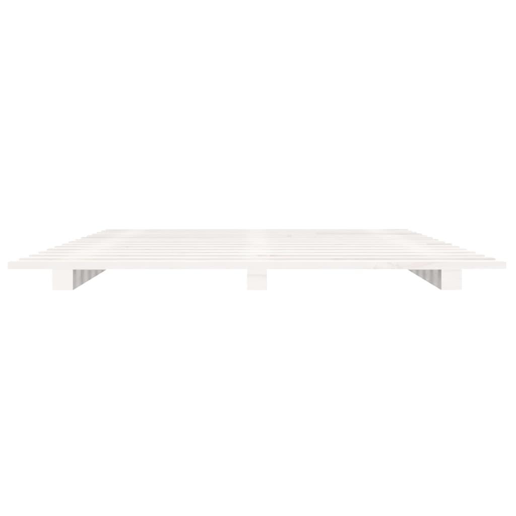 Bed Frame without Mattress White 135x190 cm Solid Wood Pine