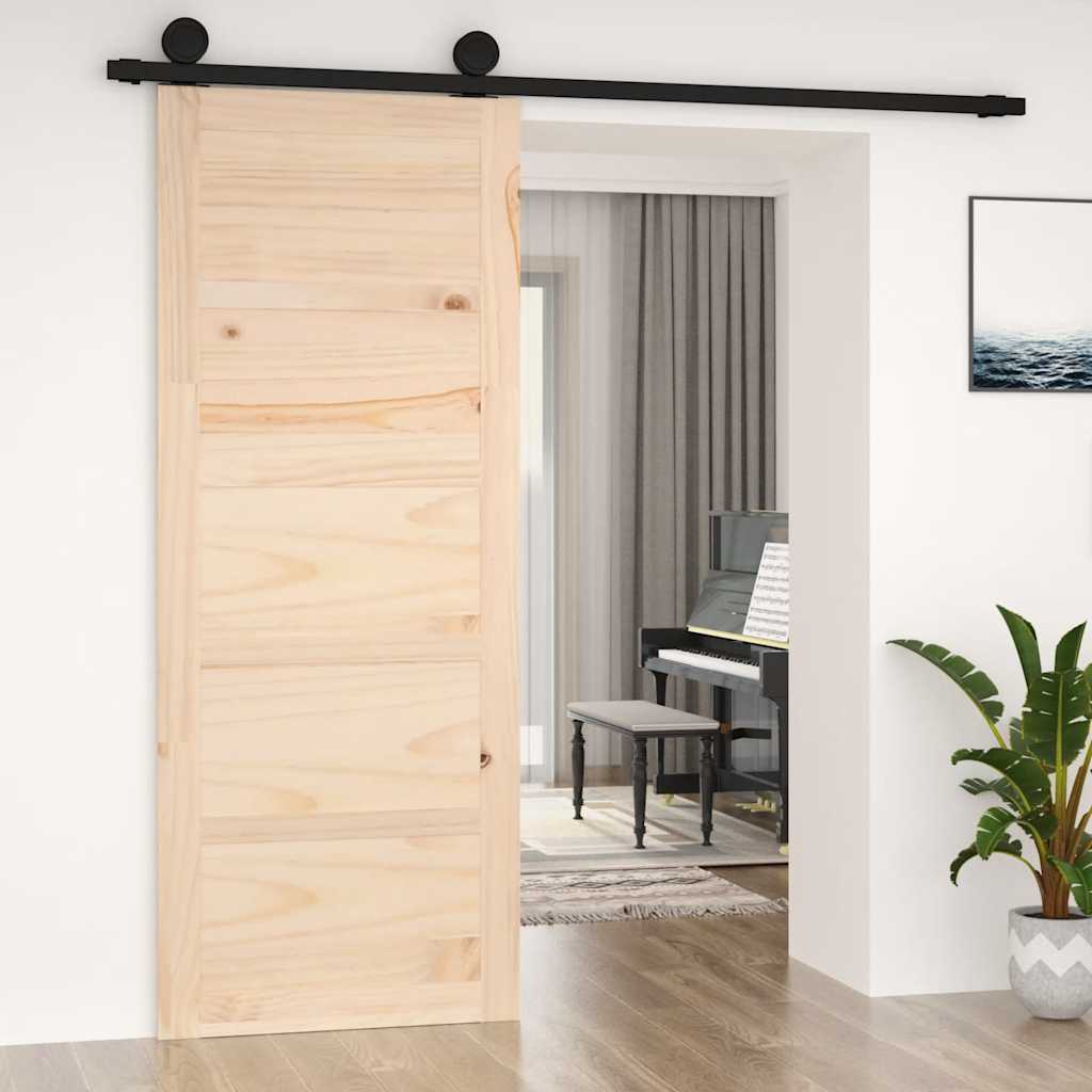 Barn Door 80x1.8x204.5 cm Solid Wood Pine