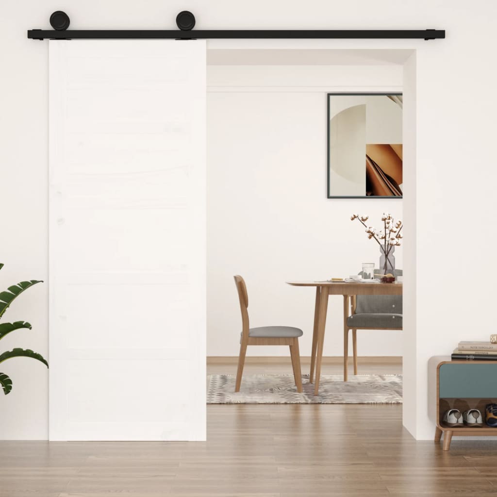 Barn Door White 80x1.8x204.5 cm Solid Wood Pine