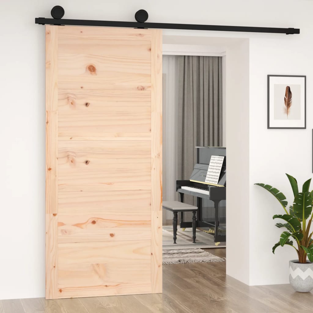 Barn Door 90x1.8x204.5 cm Solid Wood Pine