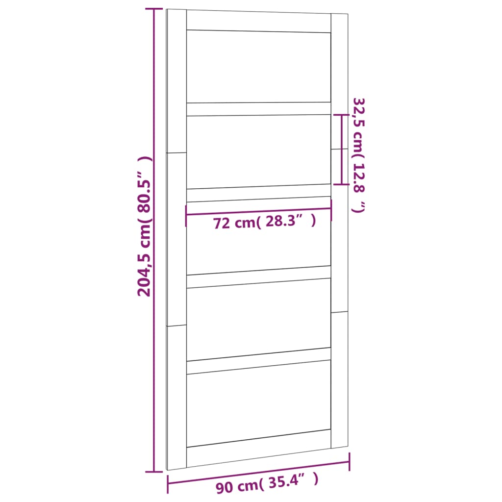 Barn Door 90x1.8x204.5 cm Solid Wood Pine