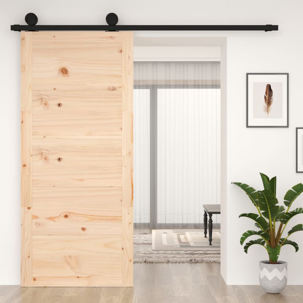 Barn Door 90x1.8x204.5 cm Solid Wood Pine