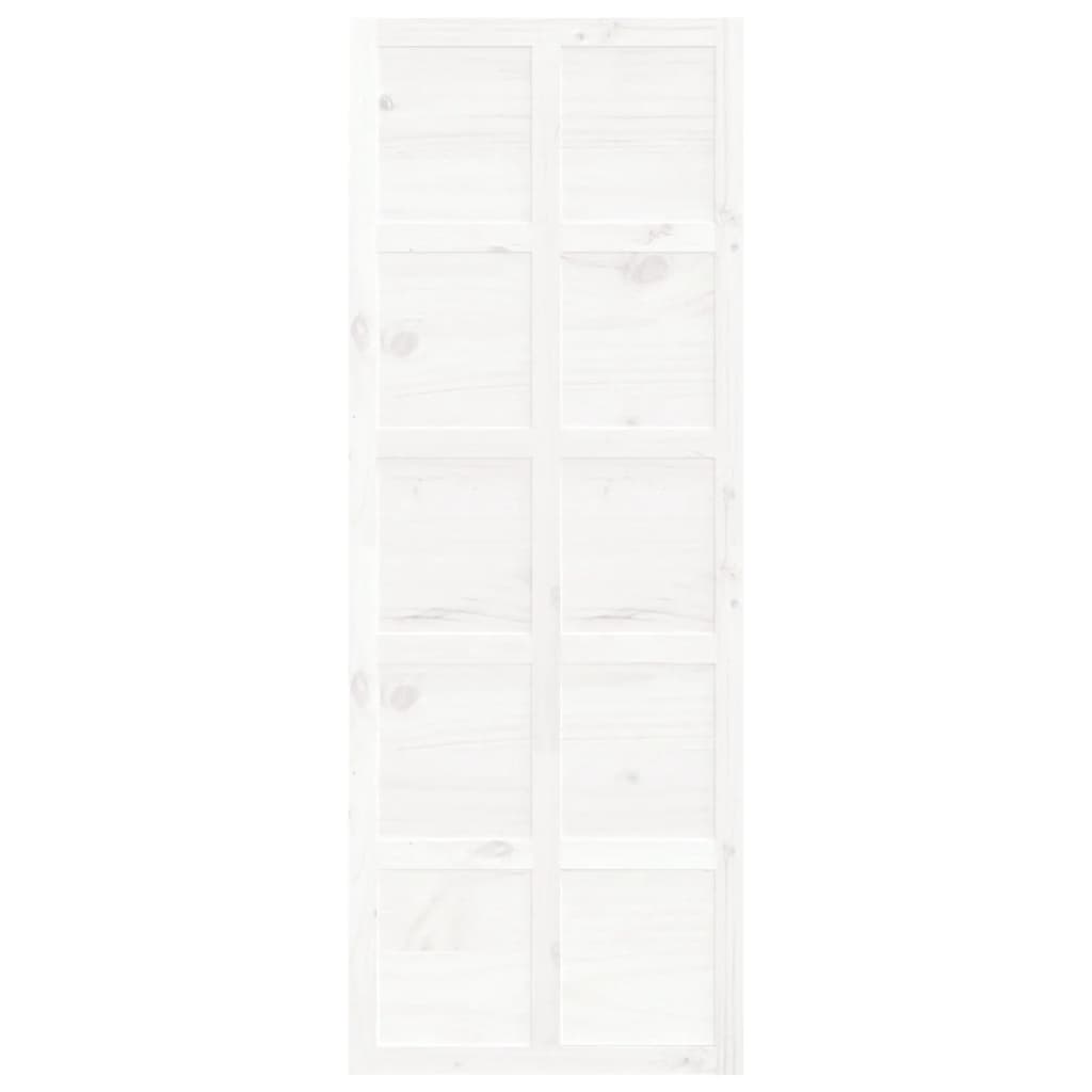 Barn Door White 80x1.8x214 cm Solid Wood Pine