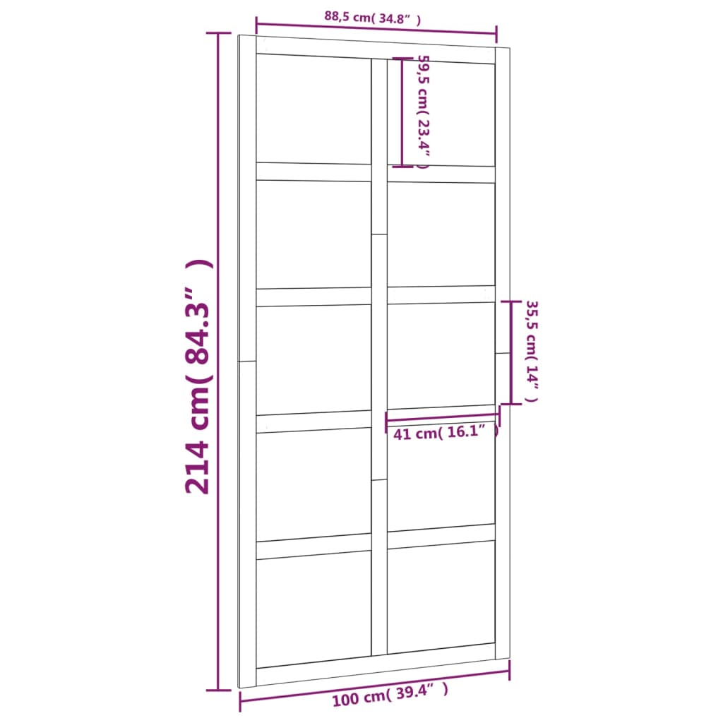 Barn Door 100x1.8x214 cm Solid Wood Pine