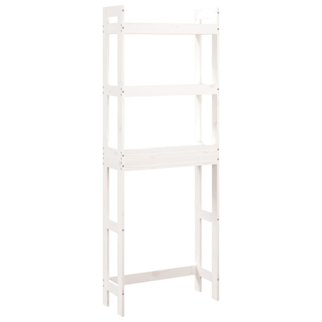 Toilet Rack White 63x26x171 cm Solid Wood Pine