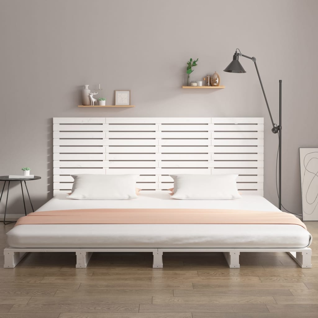 Wall Headboard White 156 cm Solid Wood Pine