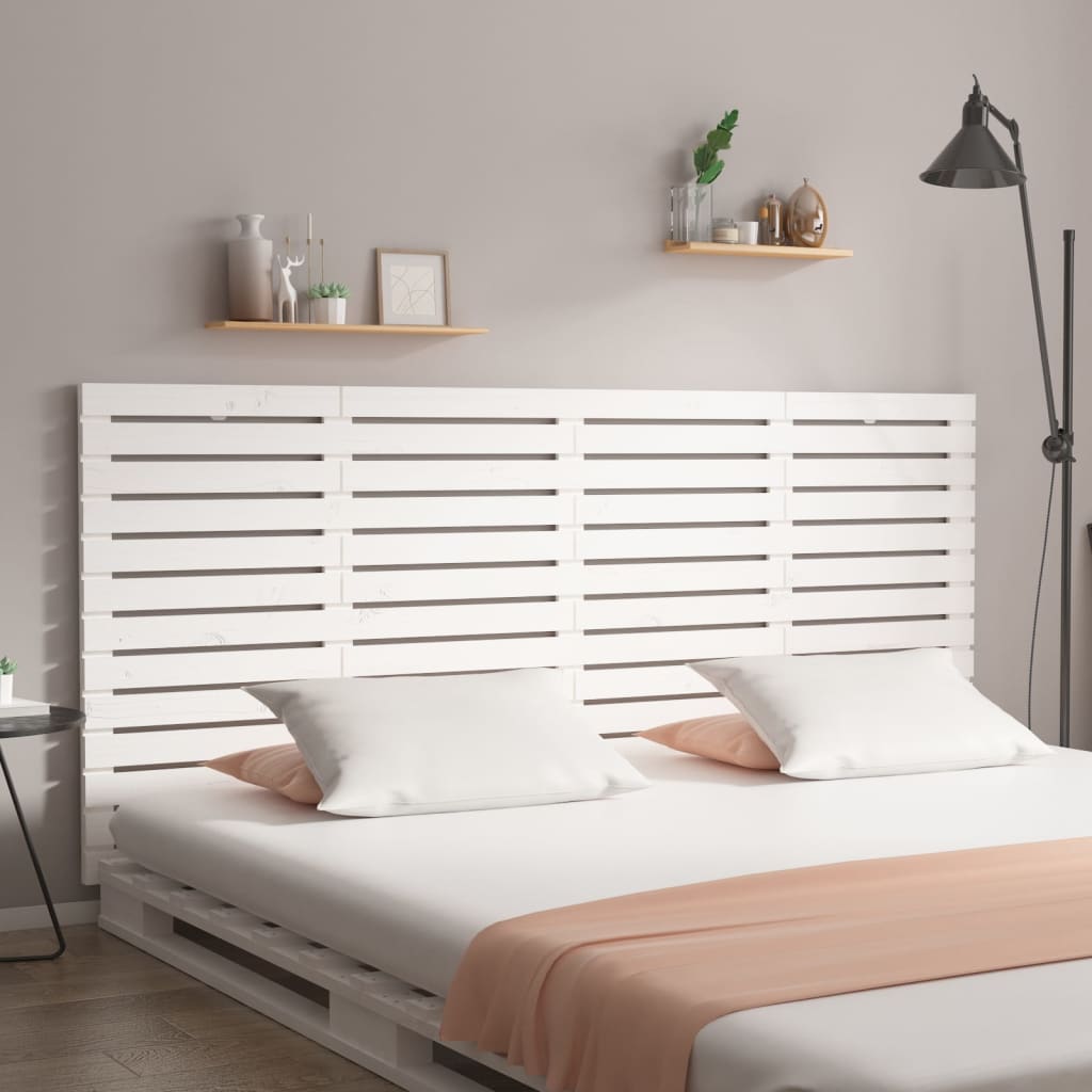 Wall Headboard White 156 cm Solid Wood Pine