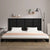 Wall Headboard Black 186 cm Solid Wood Pine