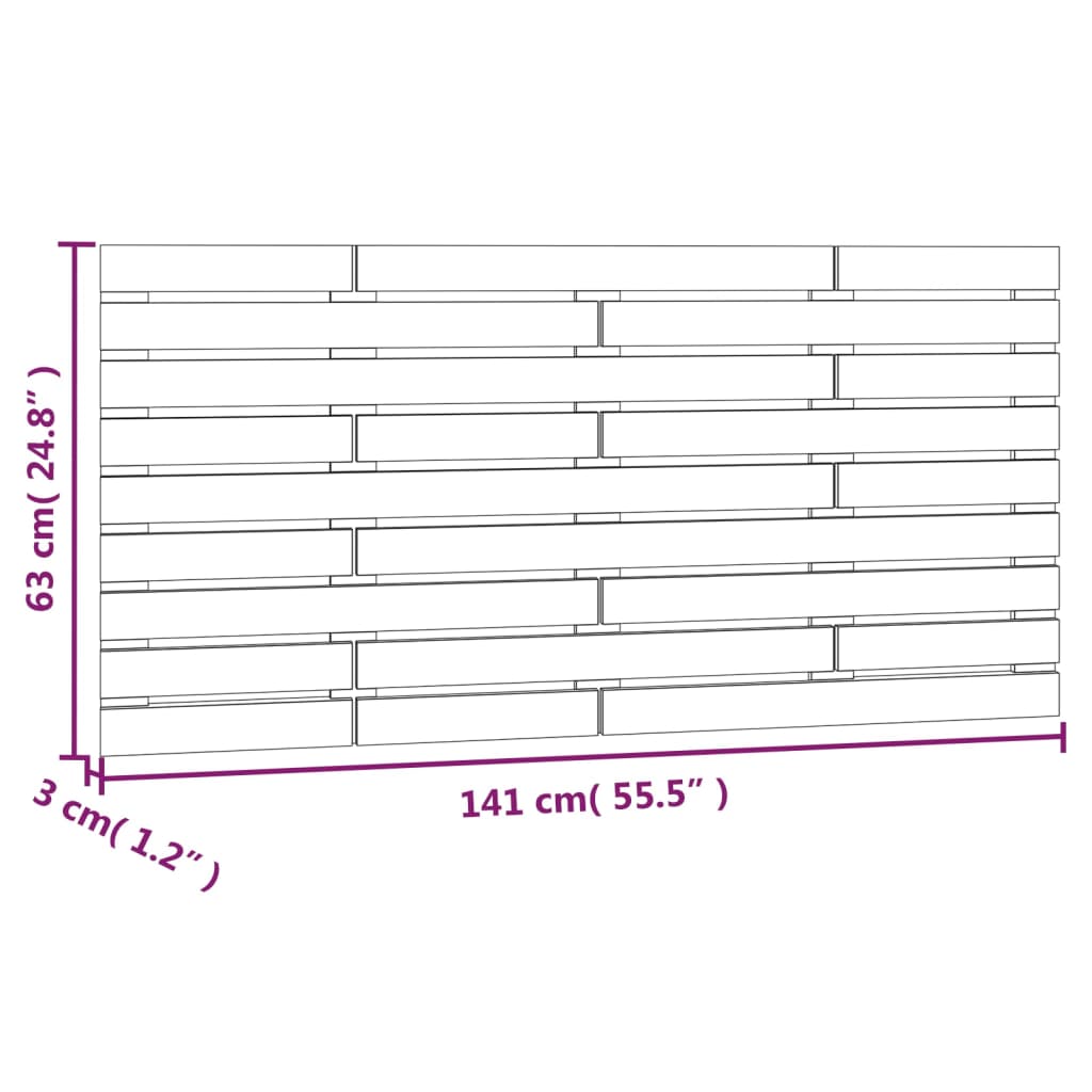 Wall Headboard 141 cm Solid Wood Pine