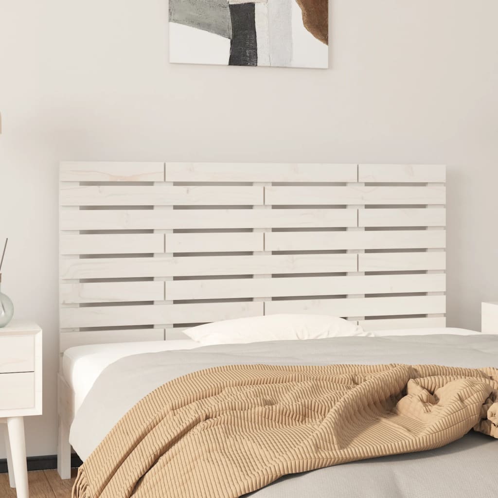 Wall Headboard White 141 cm Solid Wood Pine