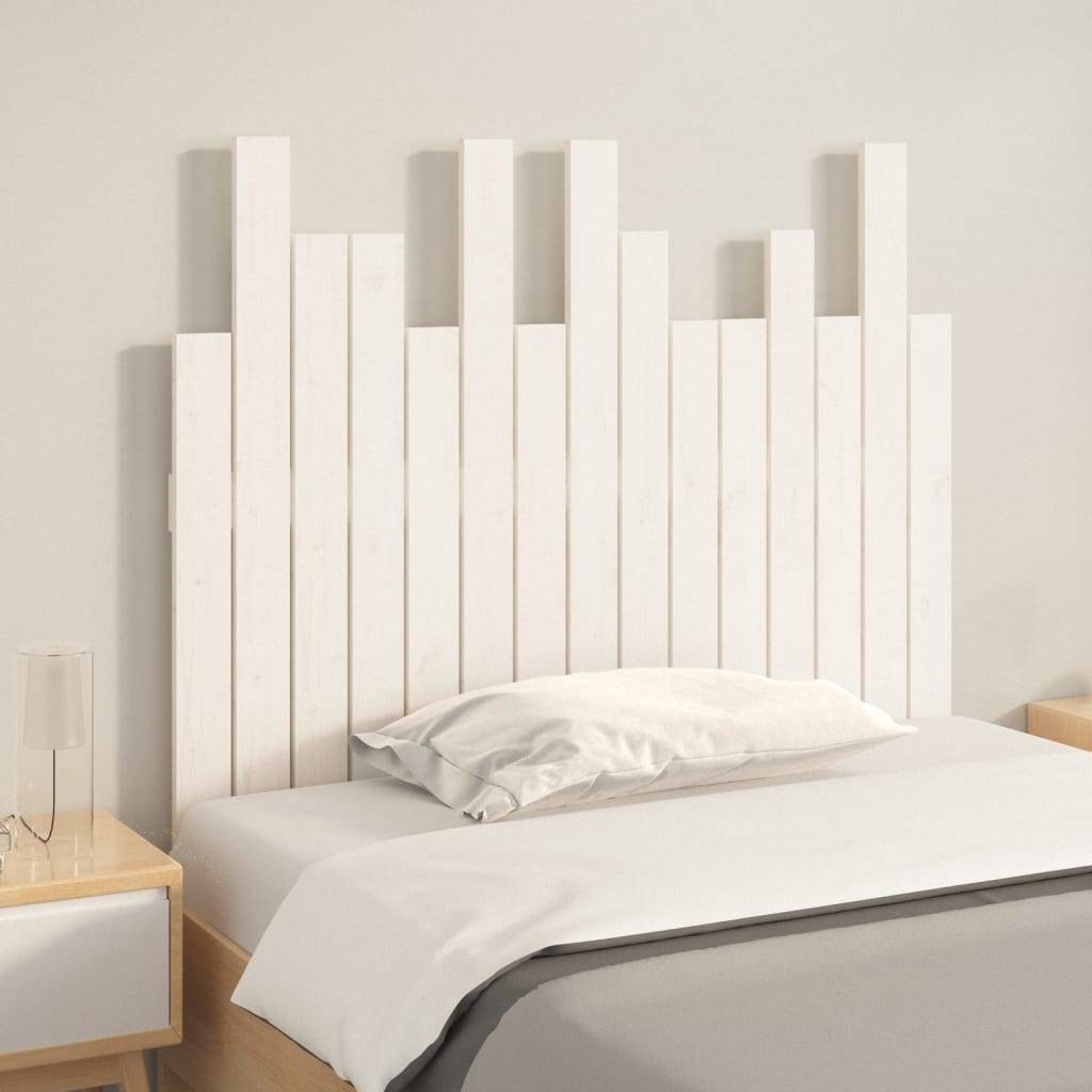 Wall Headboard White 95.5 cm Solid Wood Pine