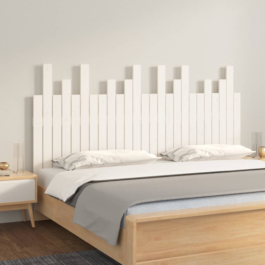 Wall Headboard White 159.5 cm Solid Wood Pine