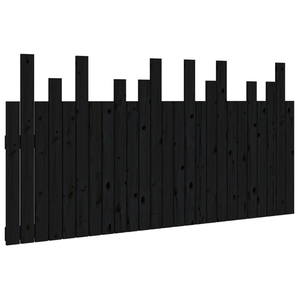 Wall Headboard Black 159.5 cm Solid Wood Pine