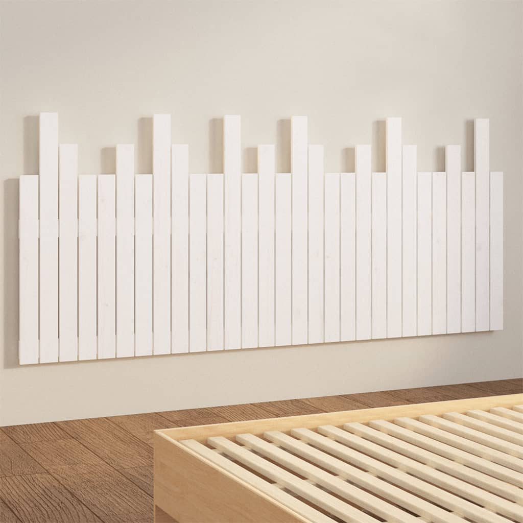 Wall Headboard White 185 cm Solid Wood Pine