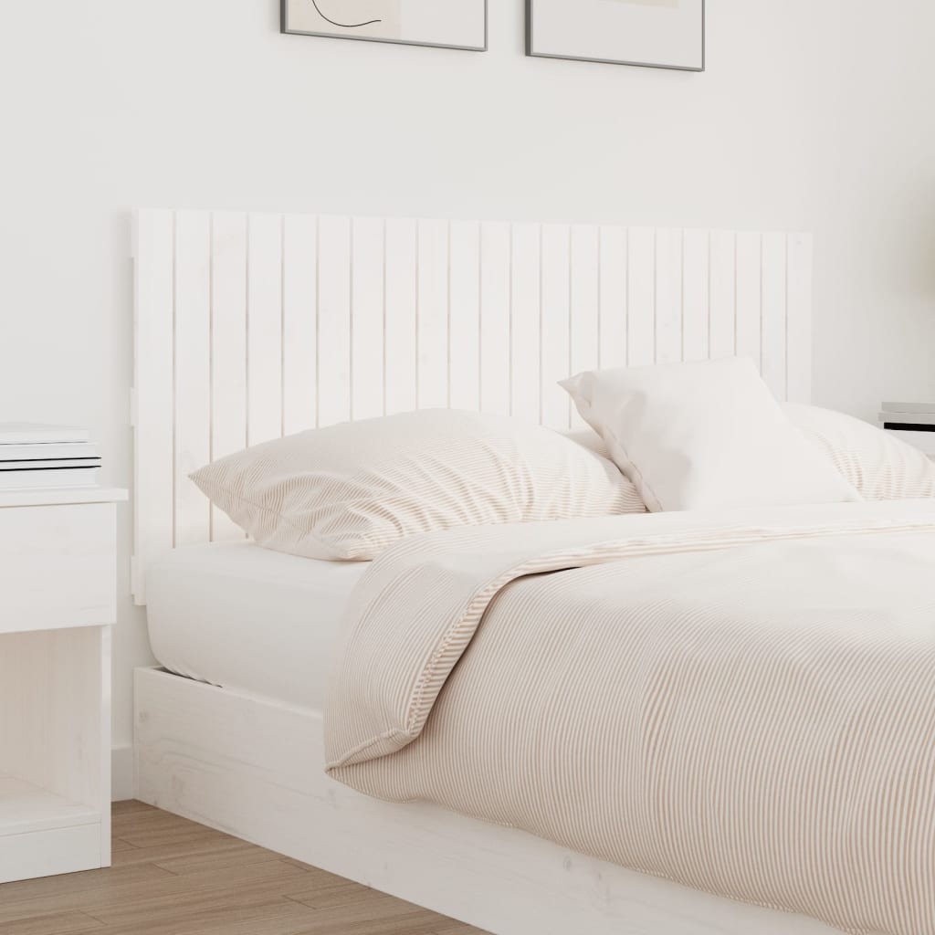 Wall Headboard White 140 cm Solid Wood Pine