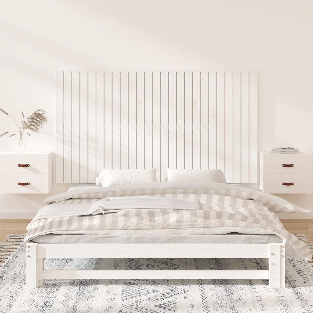 Wall Headboard White 159.5 cm Solid Wood Pine