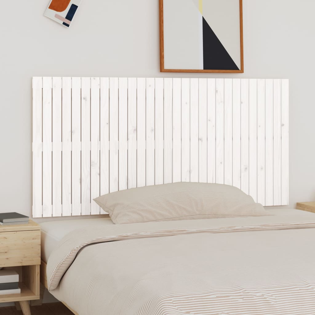 Wall Headboard White 185 cm Solid Wood Pine