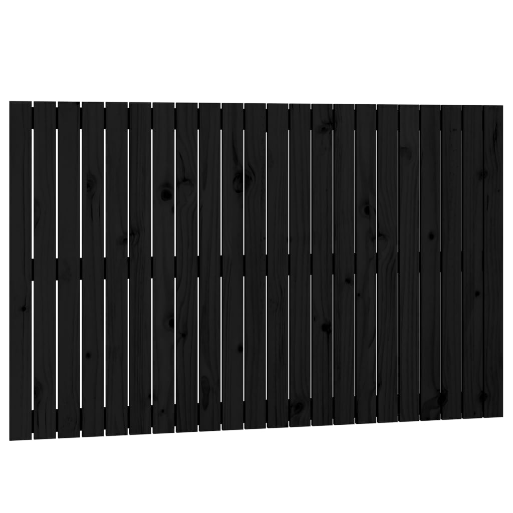 Wall Headboard Black 140 cm Solid Wood Pine