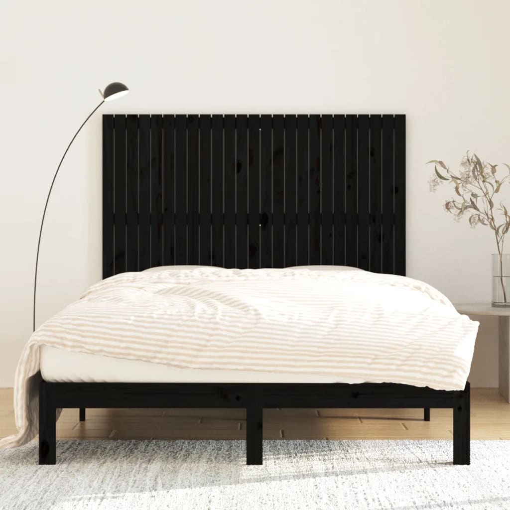 Wall Headboard Black 159.5 cm Solid Wood Pine