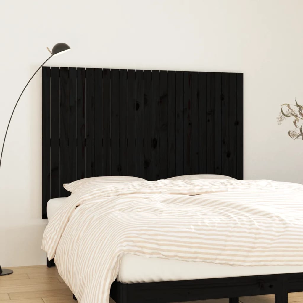 Wall Headboard Black 159.5 cm Solid Wood Pine