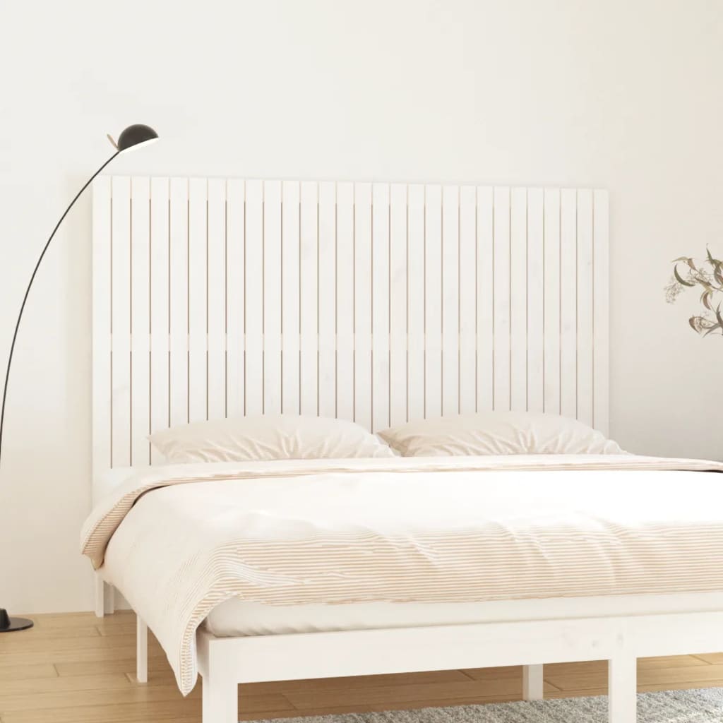 Wall Headboard White 185 cm Solid Wood Pine