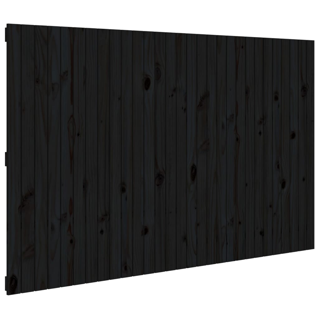 Wall Headboard Black 185 cm Solid Wood Pine