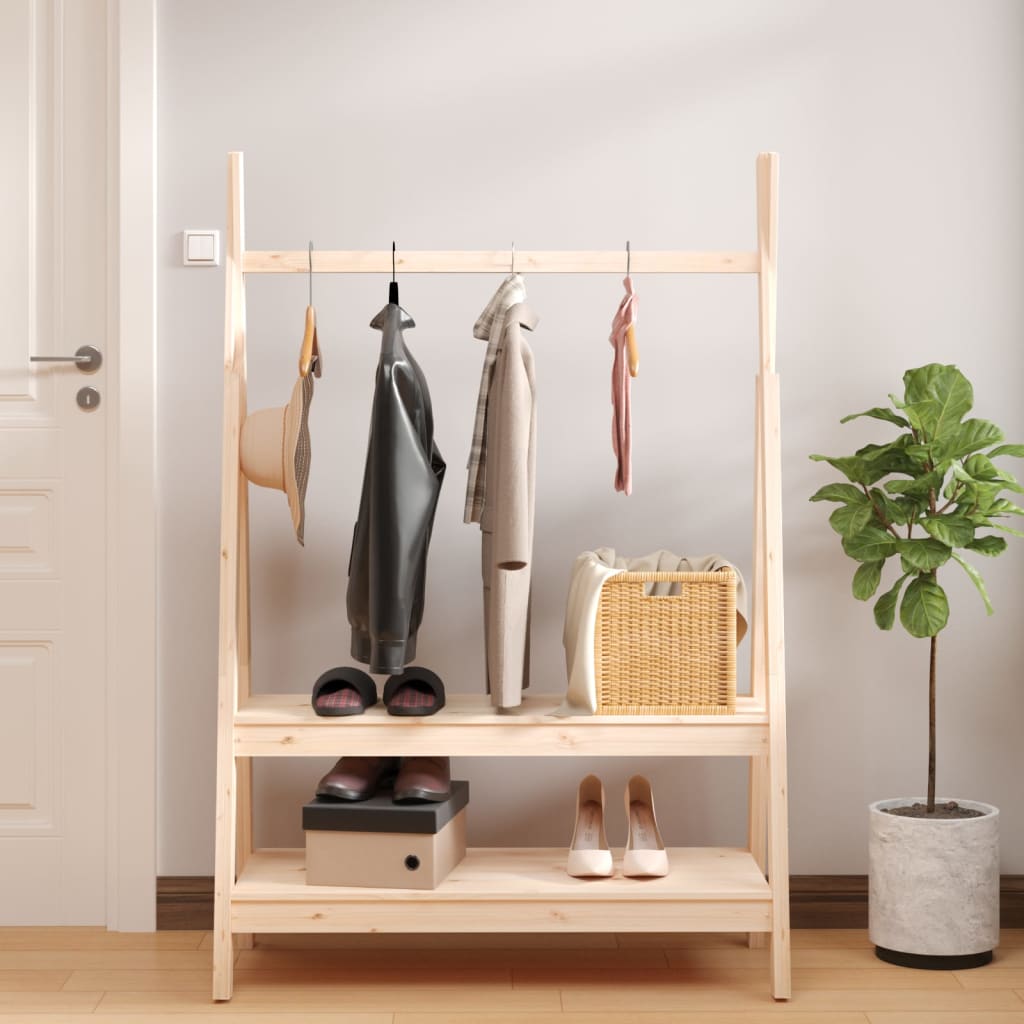 Clothes Rack 100x45.5x150 cm Solid Wood Pine