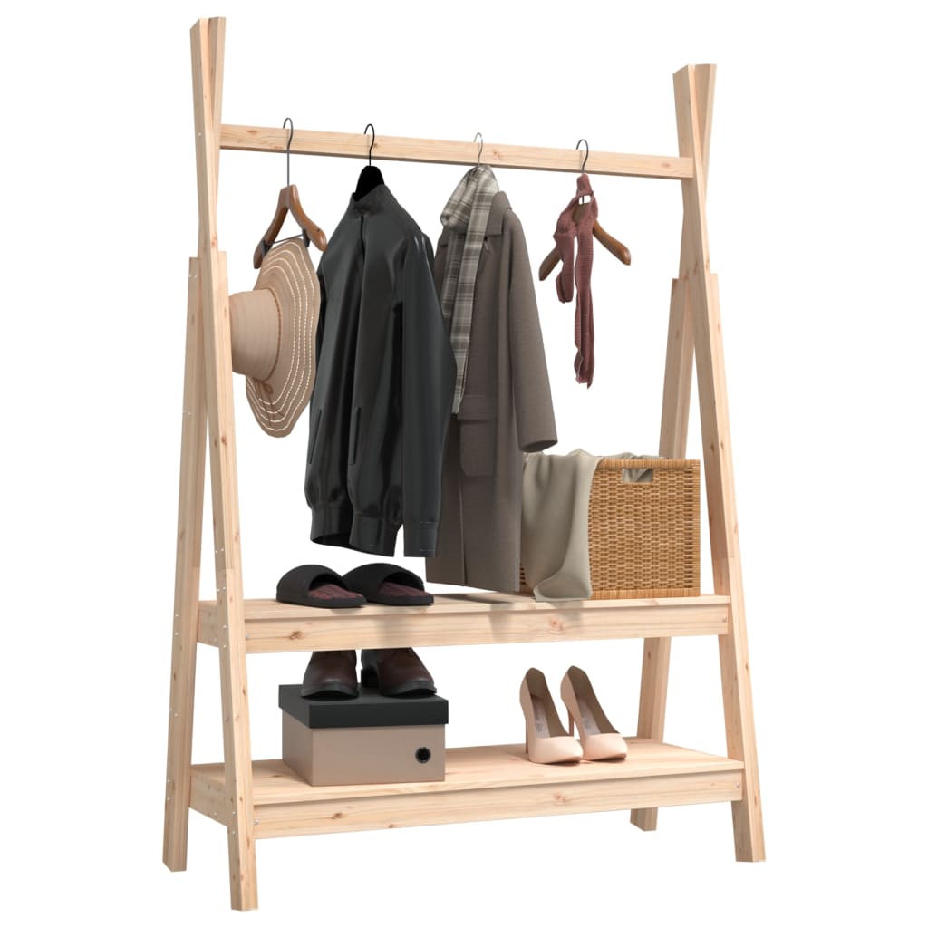 Clothes Rack 100x45.5x150 cm Solid Wood Pine