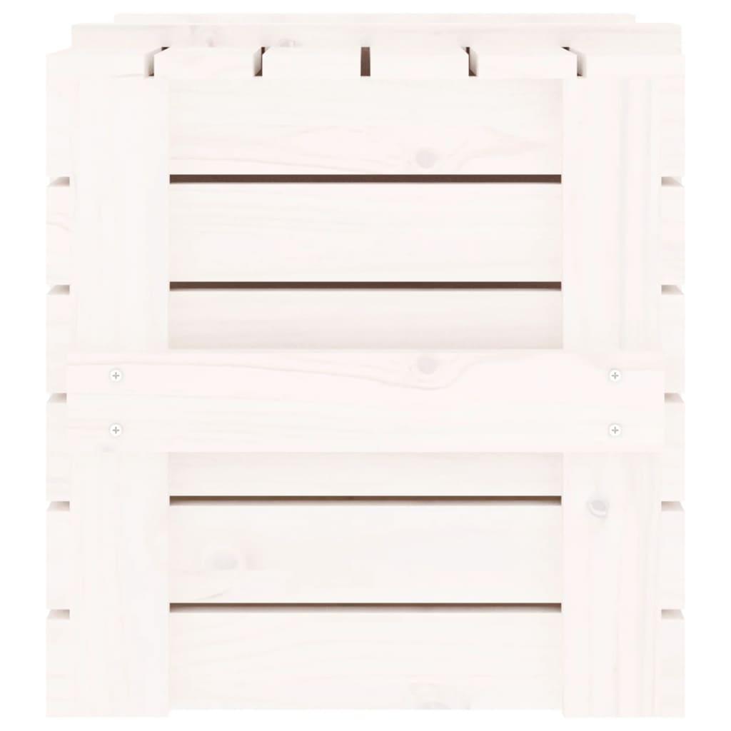 Storage Box White 58x40.5x42 cm Solid Wood Pine