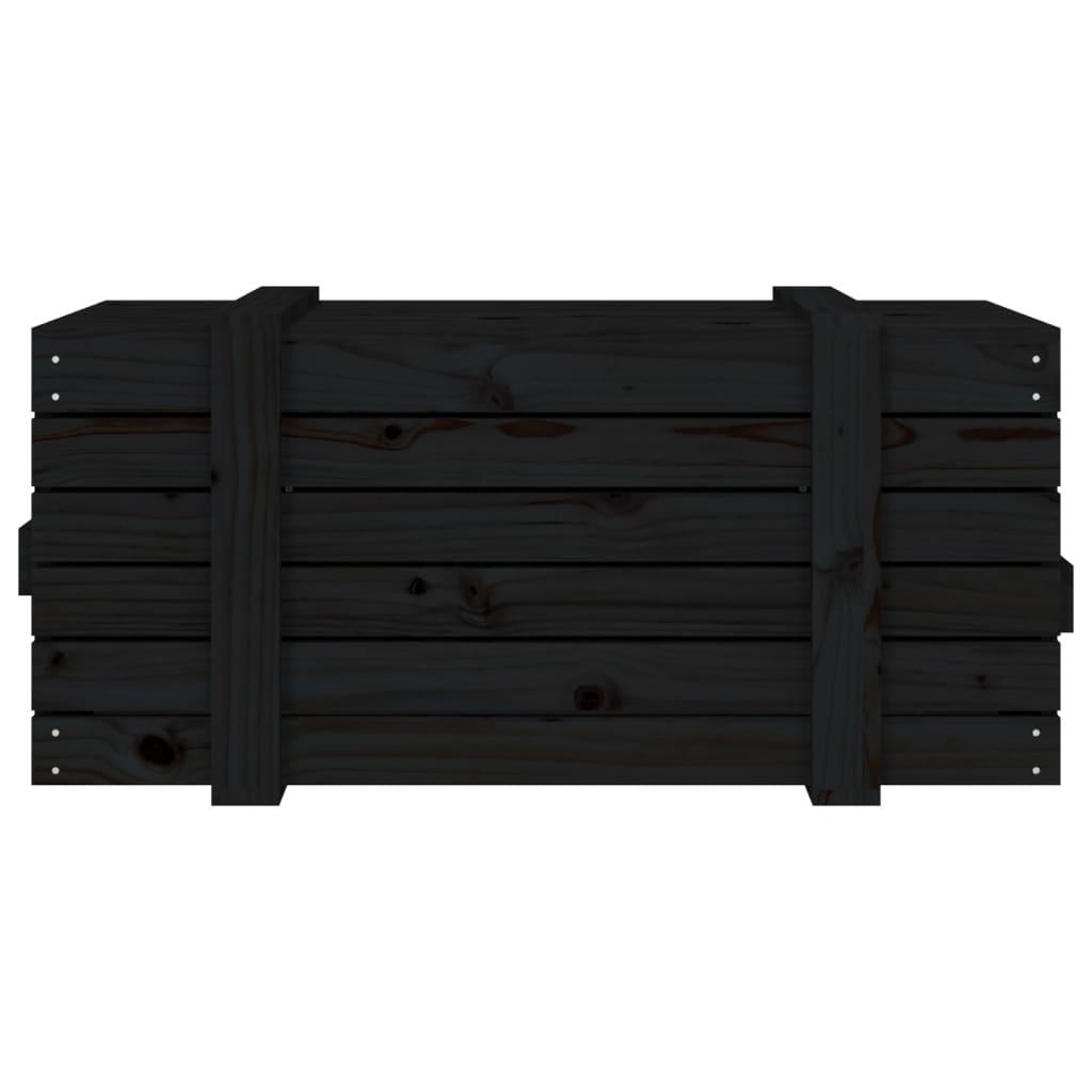 Storage Box Black 91x40.5x42 cm Solid Wood Pine